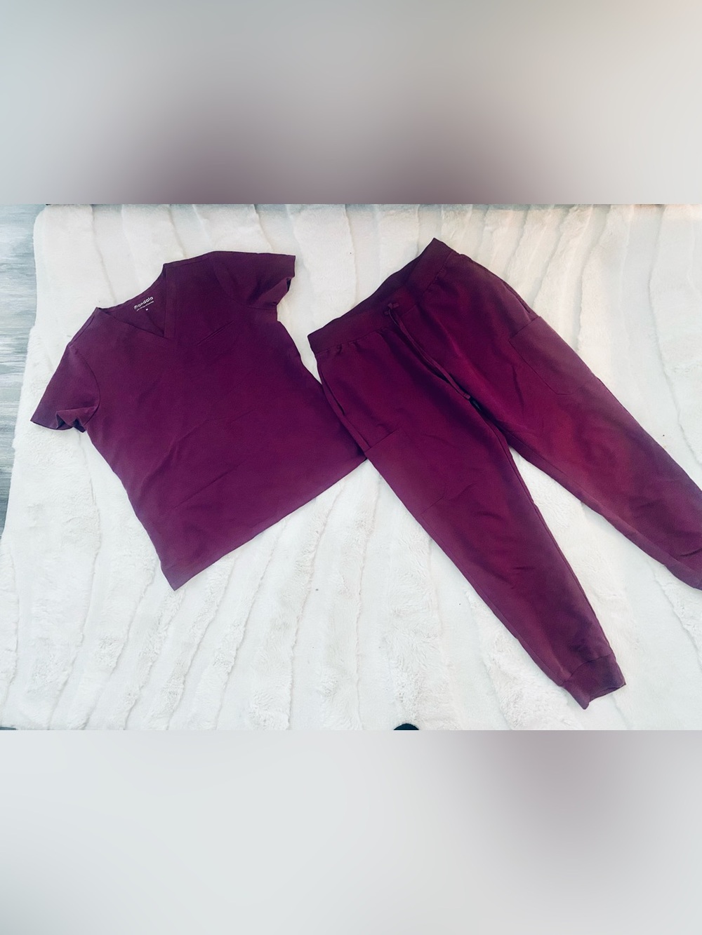 Deep Plum  V-Neck Top & Jogger Set